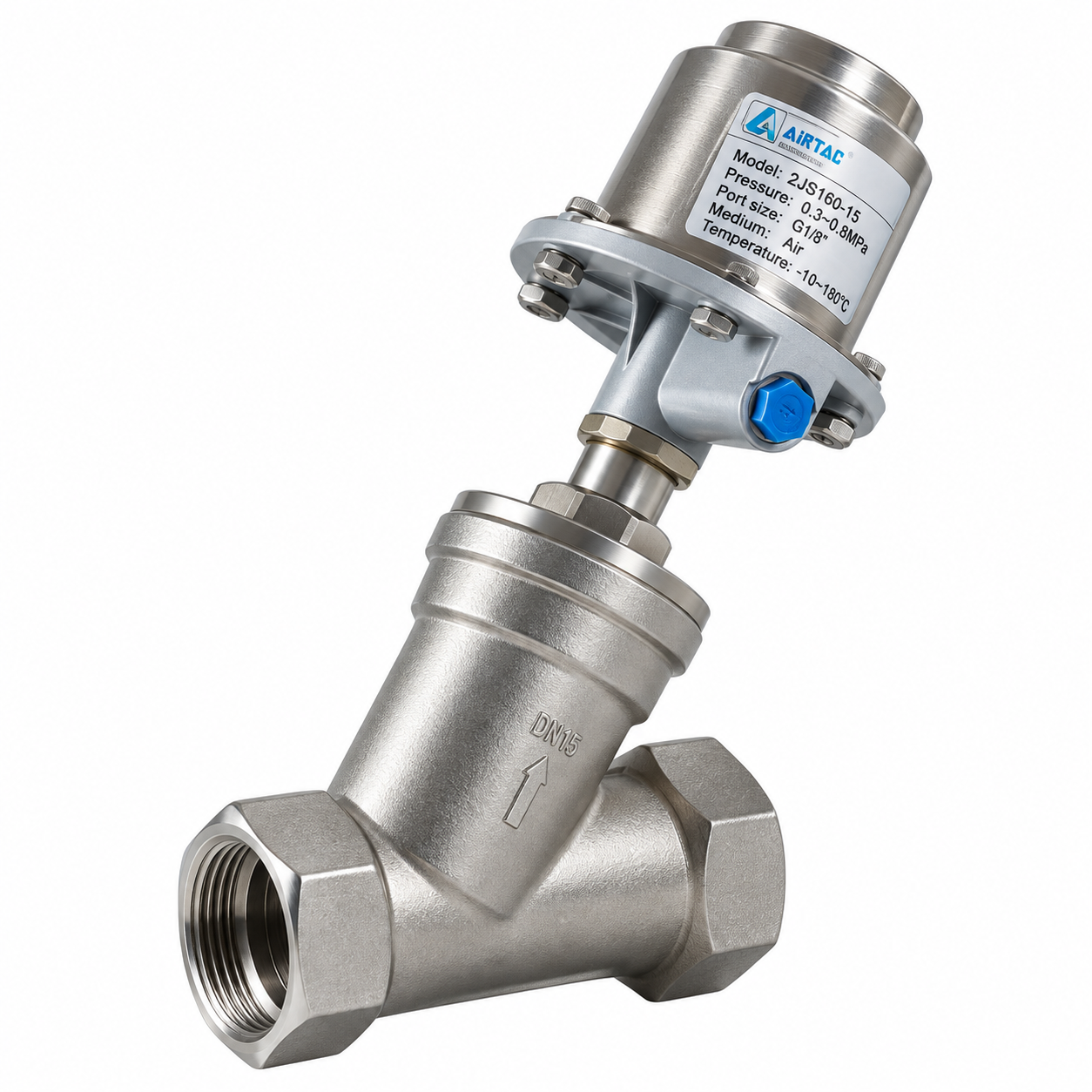 OCV MODEL 2 WAY PNEUMATIC OPERATED ANGLE TYPE ON-OFF CONTROL VALVE SCREWED END