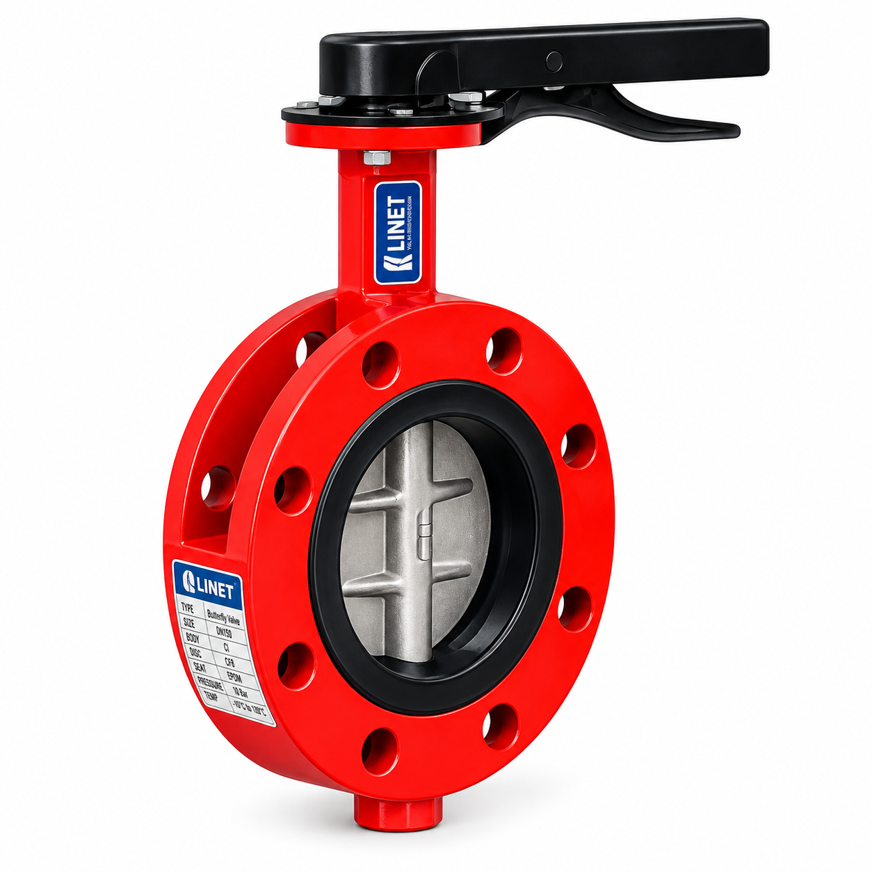HANDLE OPERATED DOUBLE FLANGE TYPE BUTTERFLY VALVE
