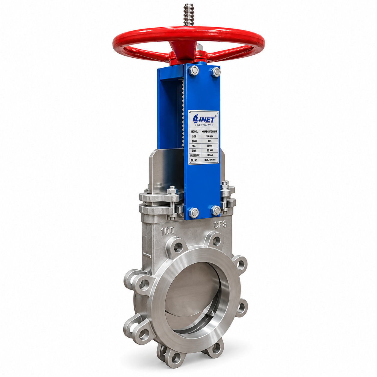 MANUAL HAND WHEEL OPERATED KNIFE EDGE GATE VALVE