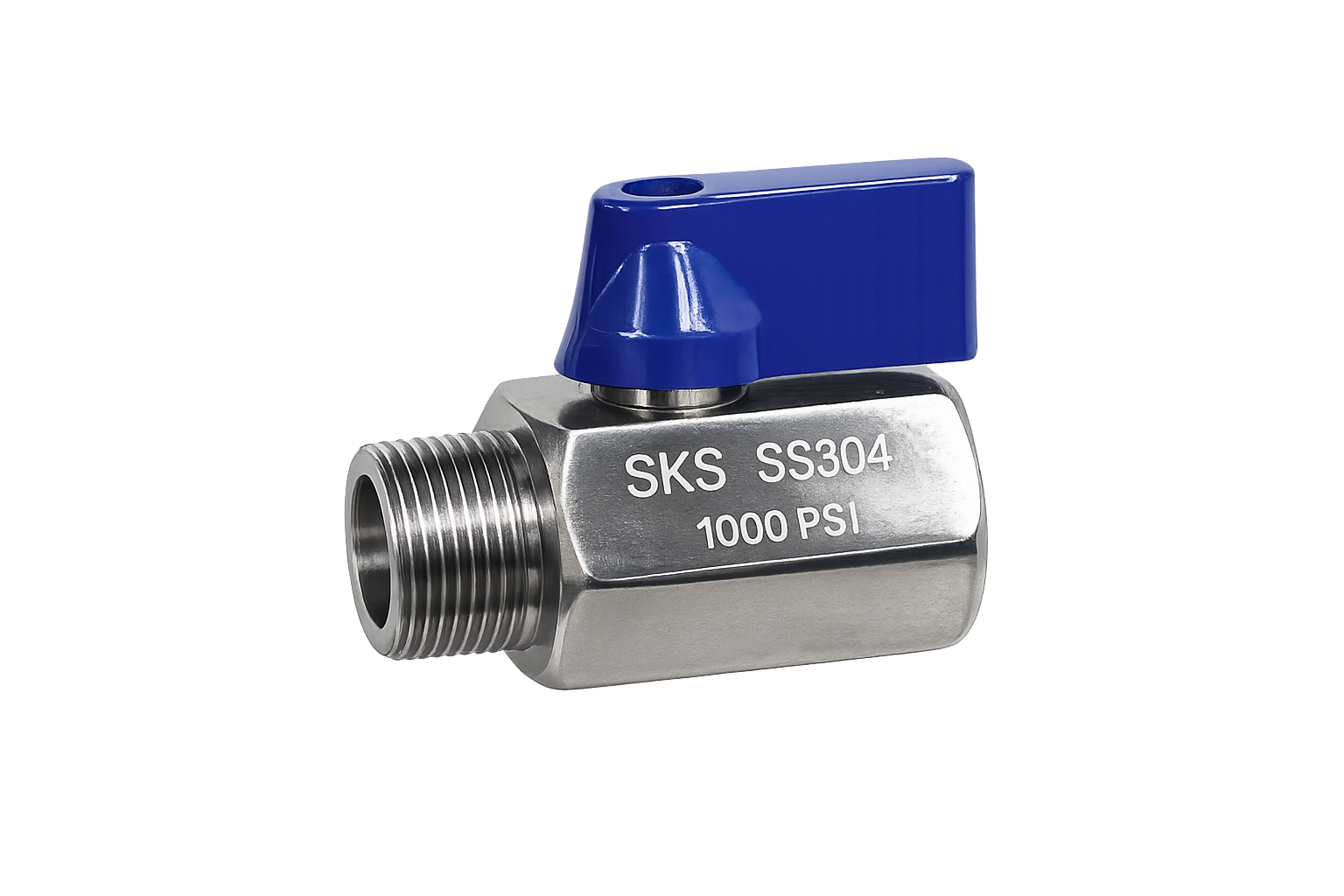 MINI BALL VALVE, ONE SIDE MALE X ONE SIDE FEMALE ENDS