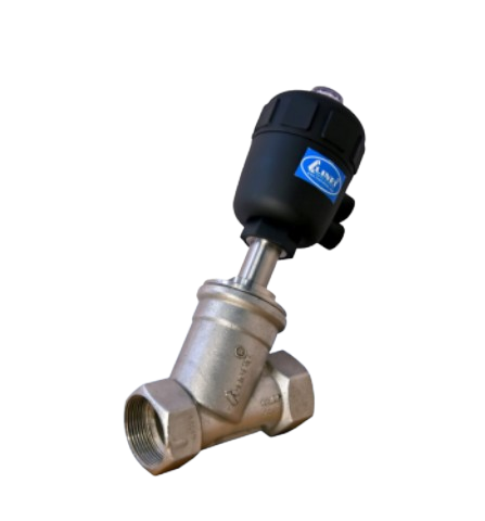 BCV MODEL 2 WAY PNEUMATIC OPERATED ANGLE TYPE ON-OFF CONTROL VALVE SCREWED END