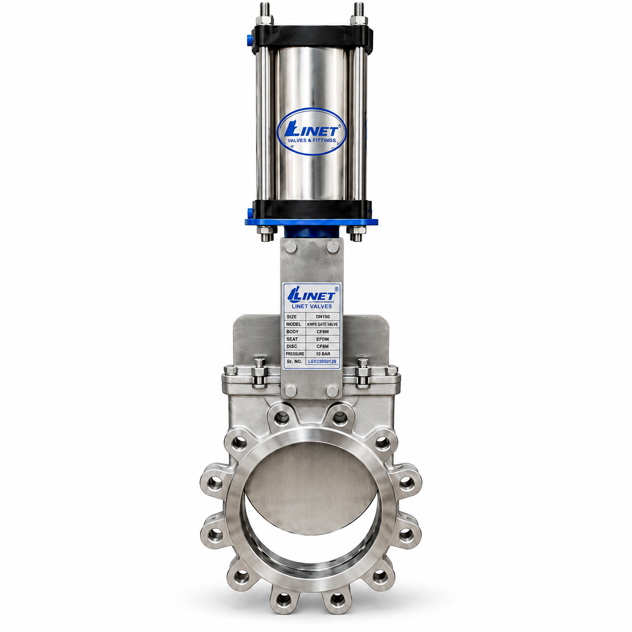 PNEUMATIC LINEAR ACTUATOR OPERATED KNIFE EDGE GATE VALVE