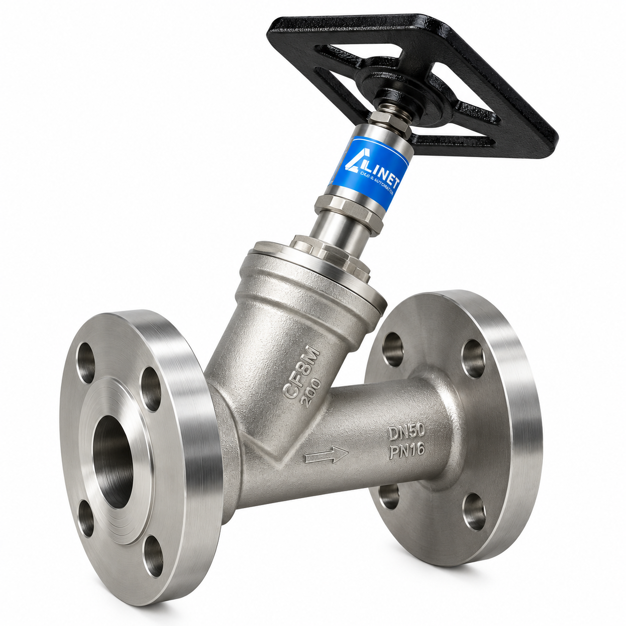 2-WAY HANDLE ANGLE TYPE GLOBE VALVE FLANGED END