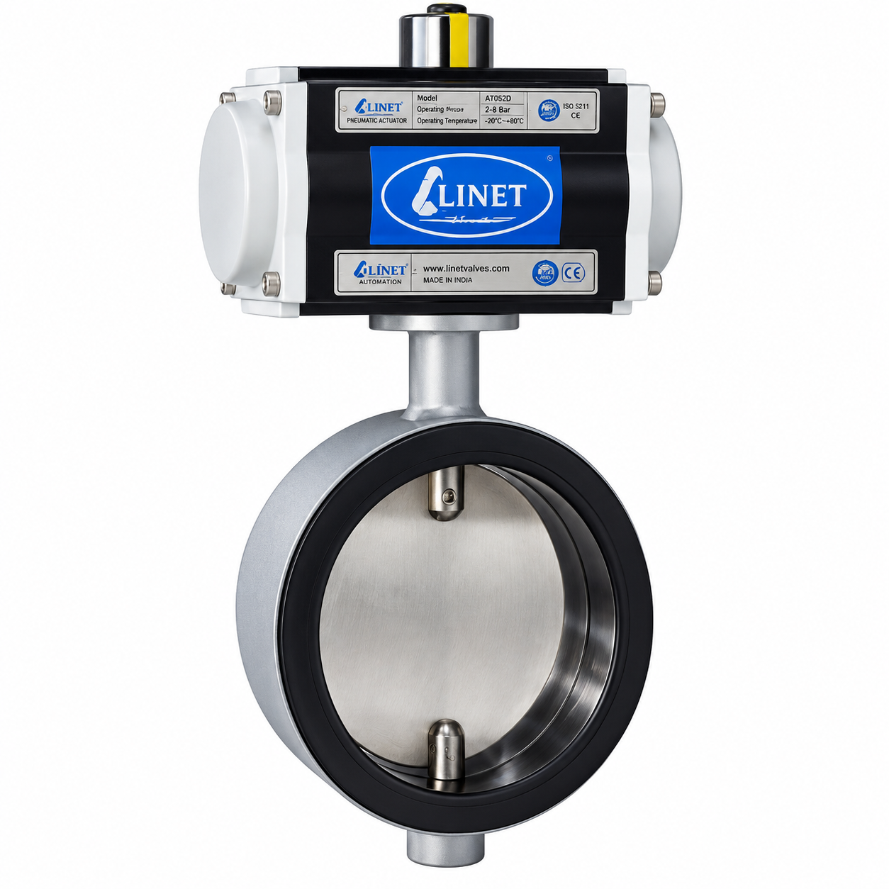 Pneumatic Rotary Actuator Operated Damper Type Butterfly Valve